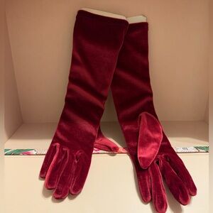 Vintage Jeanjer Burgundy Long Evening Gloves